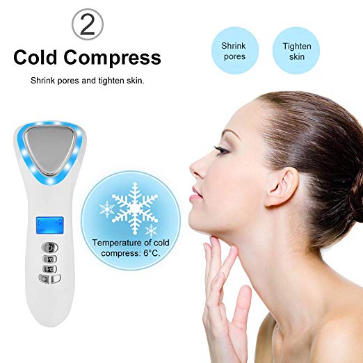 Professional Hot & Cold Sonic Vibration Skin Rejuvenation Light Therapy Treatment Device